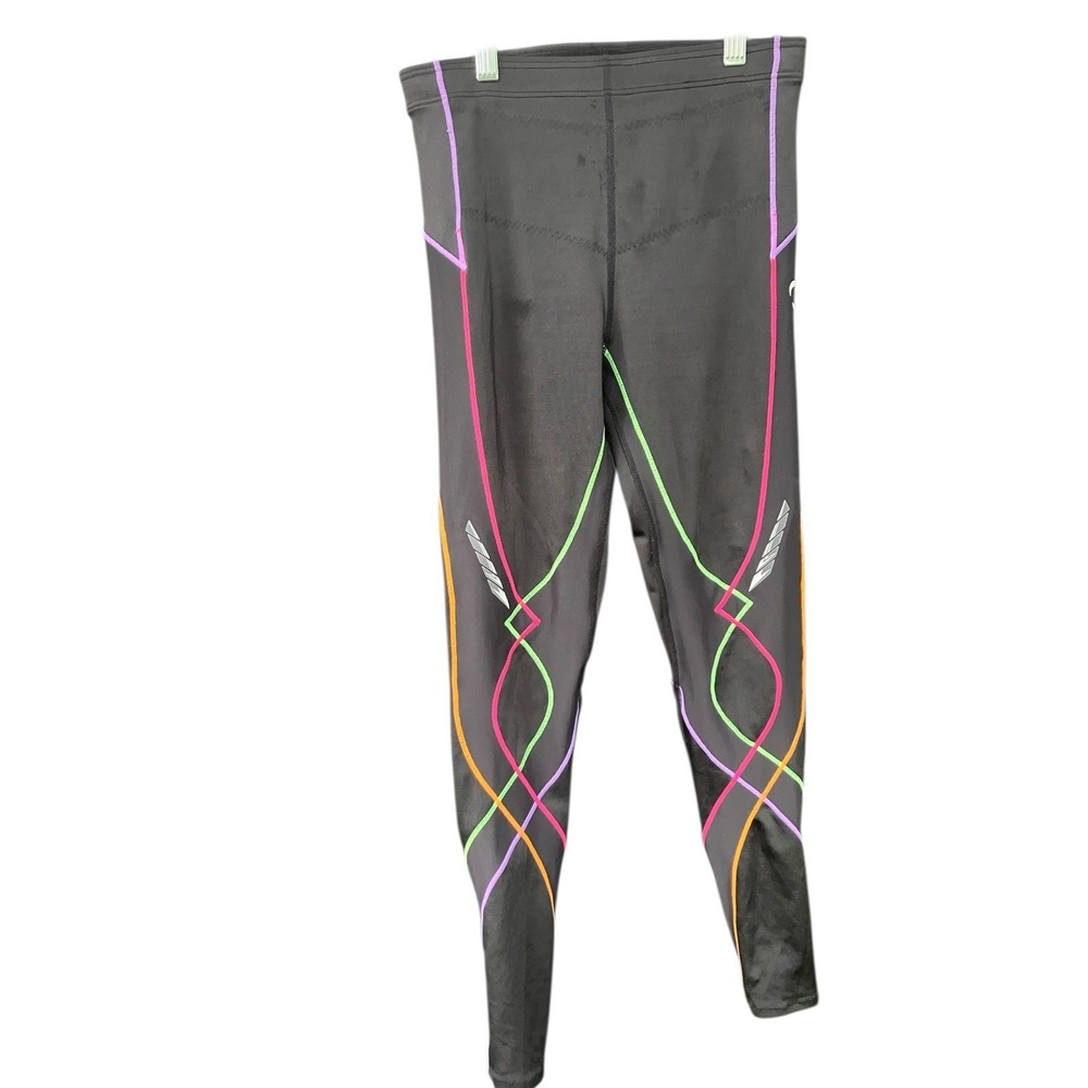 CW-X Stabilyx Cropped Compression‎ Tights Rainbow Support Leggings Womens M